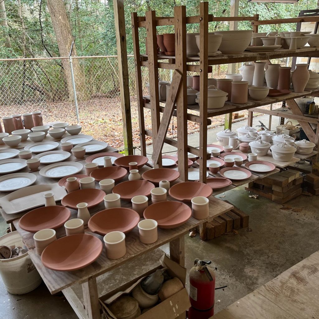 pots waiting to be fired 